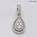 14KW 1.00CTW DIAMOND PEAR CLUSTER PENDANT