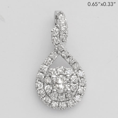 14KW 0.50CTW DIAMOND TEARDROP PENDANT