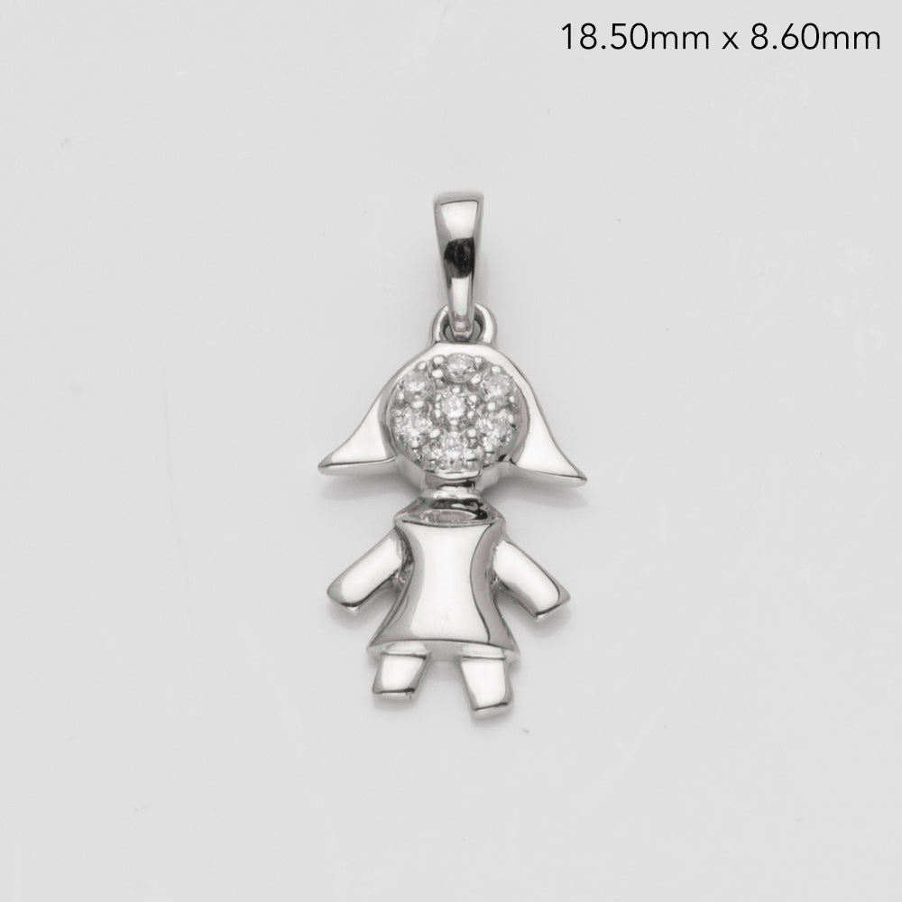 14KW 0.06CTW DIAMOND CHILD PENDNAT