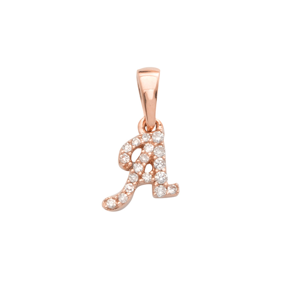 14KR 0.06CTW DIAMOND INITIAL PENDANT