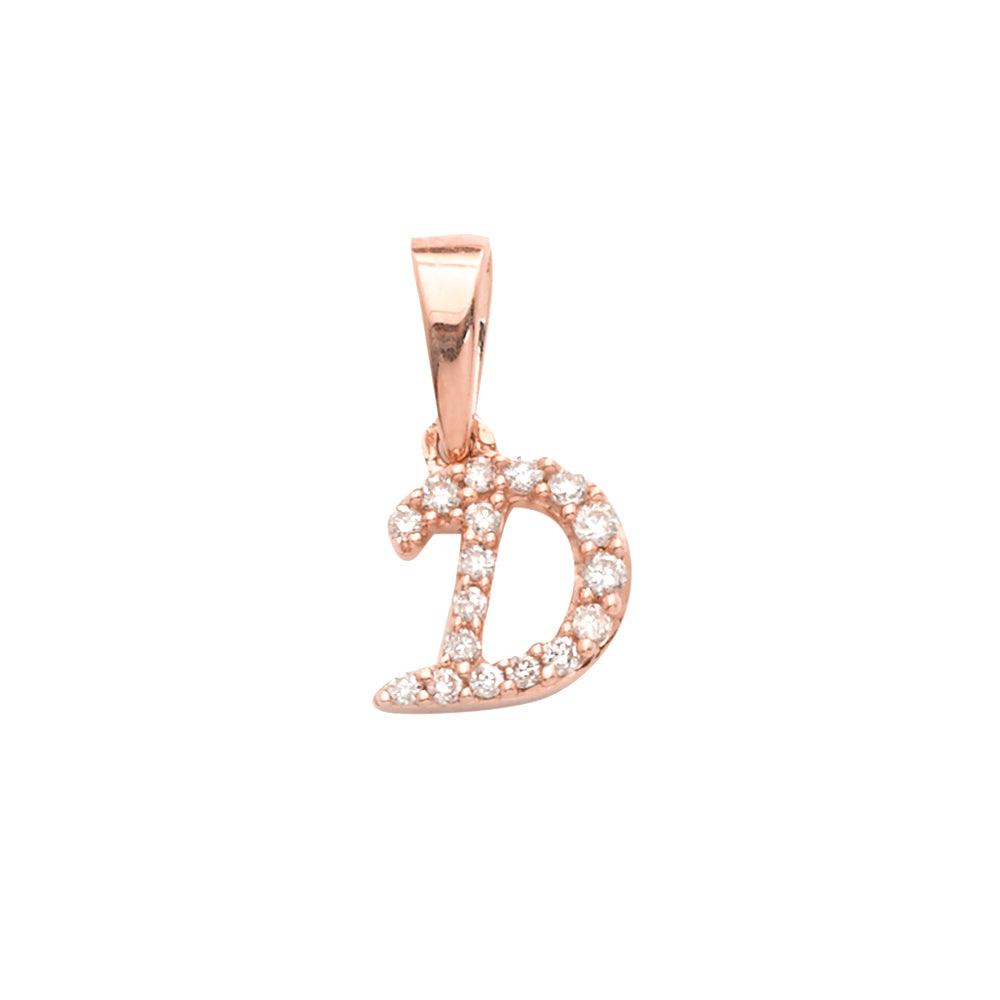 14KR 0.06CTW DIAMOND INITIAL PENDANT