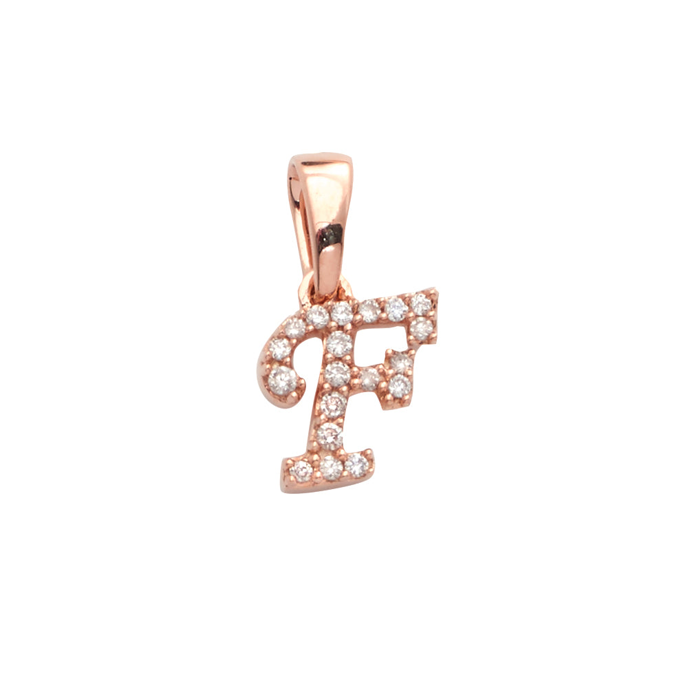 14KR 0.06CTW DIAMOND INITIAL PENDANT