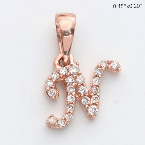 14KR 0.07CTW DIAMOND INITIAL PENDANT