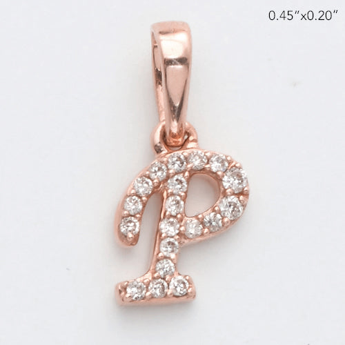 14KR 0.06CTW DIAMOND INITIAL PENDANT