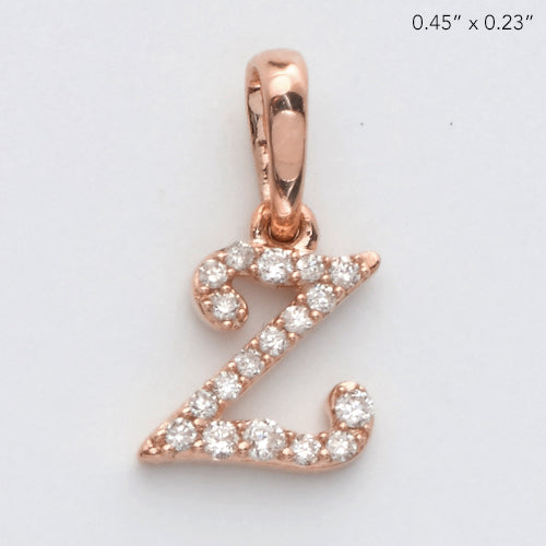 14KR 0.07CTW DIAMOND INITIAL PENDANT