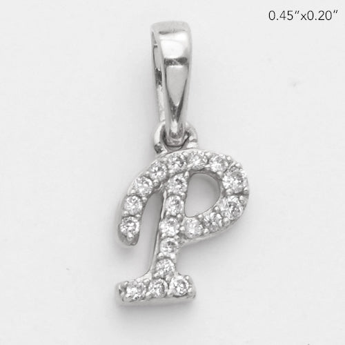 14KW 0.06CTW DIAMOND INITIAL PENDANT