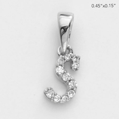 14KW 0.05CTW DIAMOND INITIAL PENDANT