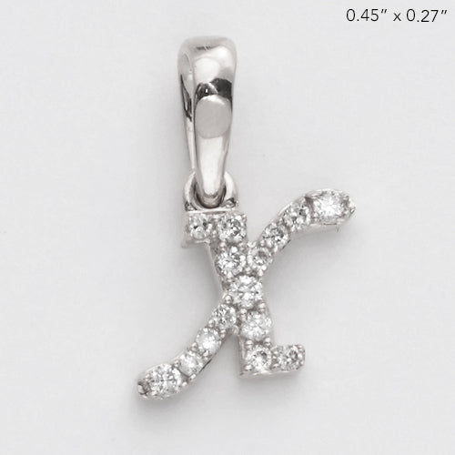 14KW 0.06CTW DIAMOND INITIAL PENDANT