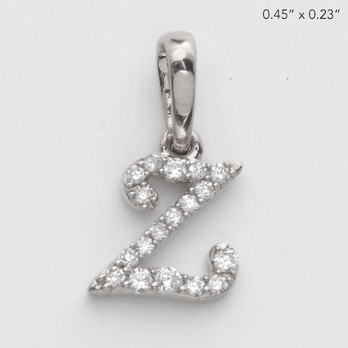 14KW 0.07CTW DIAMOND INITIAL PENDANT