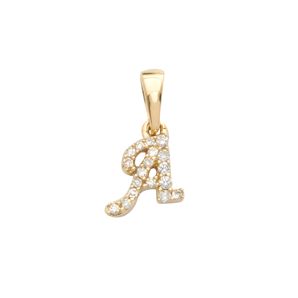 14KY 0.06CTW DIAMOND INITIAL PENDANT