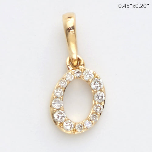 14KY 0.06CTW DIAMOND INITIAL PENDANT