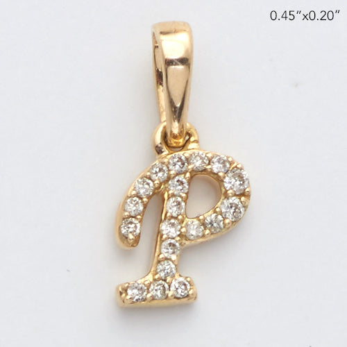 14KY 0.06CTW DIAMOND INITIAL PENDANT