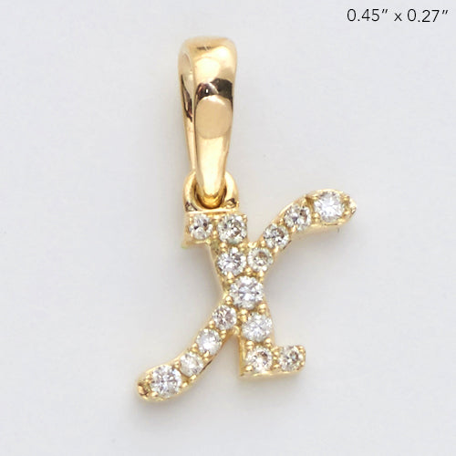 14KY 0.06CTW DIAMOND INITIAL PENDANT