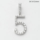 14KW 1.05CTW DIAMOND SINGLE ROW NUMBER PENDANT