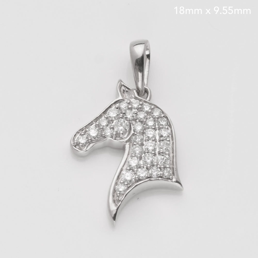 14KW 0.15CTW HORSE DIAMOND PENDANT