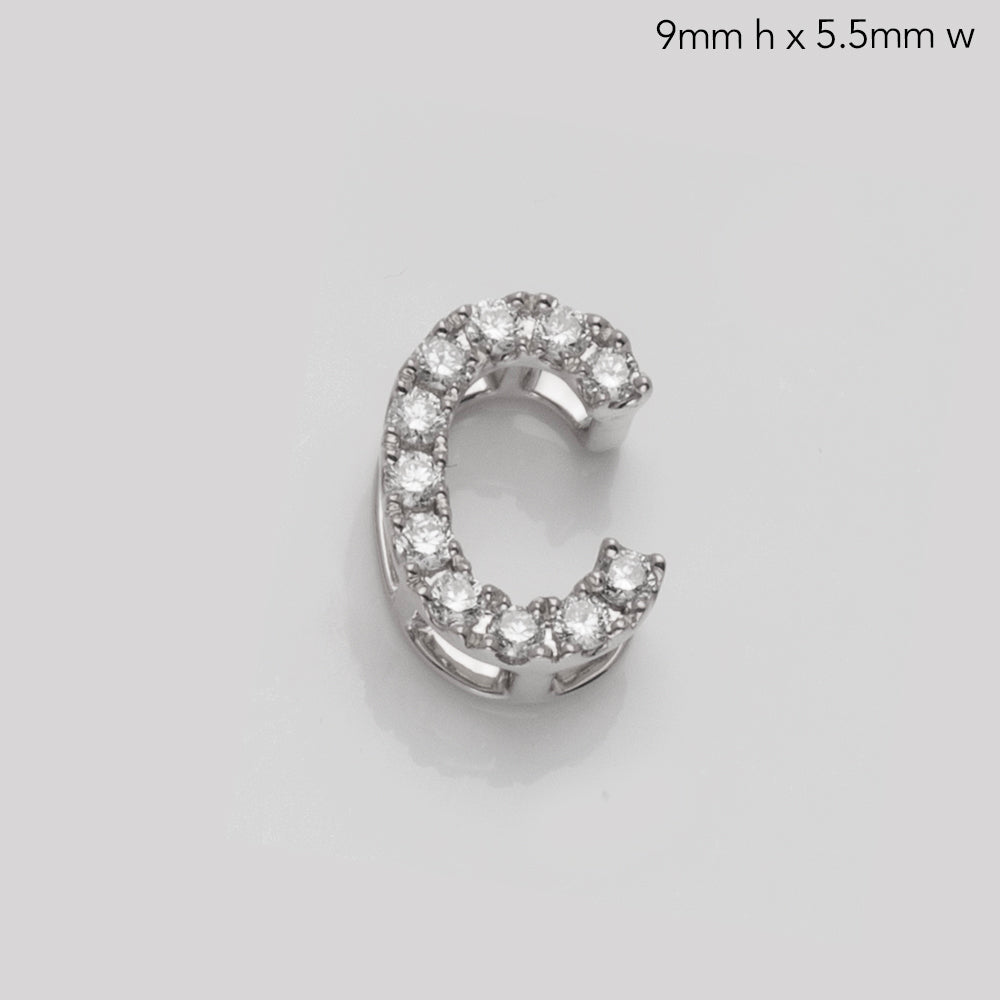 14KW 0.15CTW DIAMOND INITIAL SLIDE PENDANT