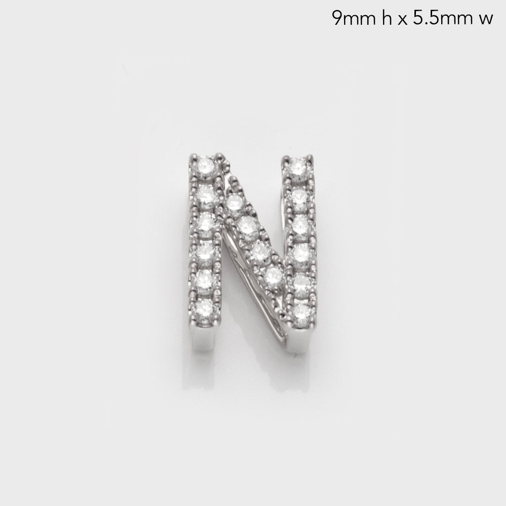 14KW 0.15CTW DIAMOND INITIAL SLIDE PENDANT