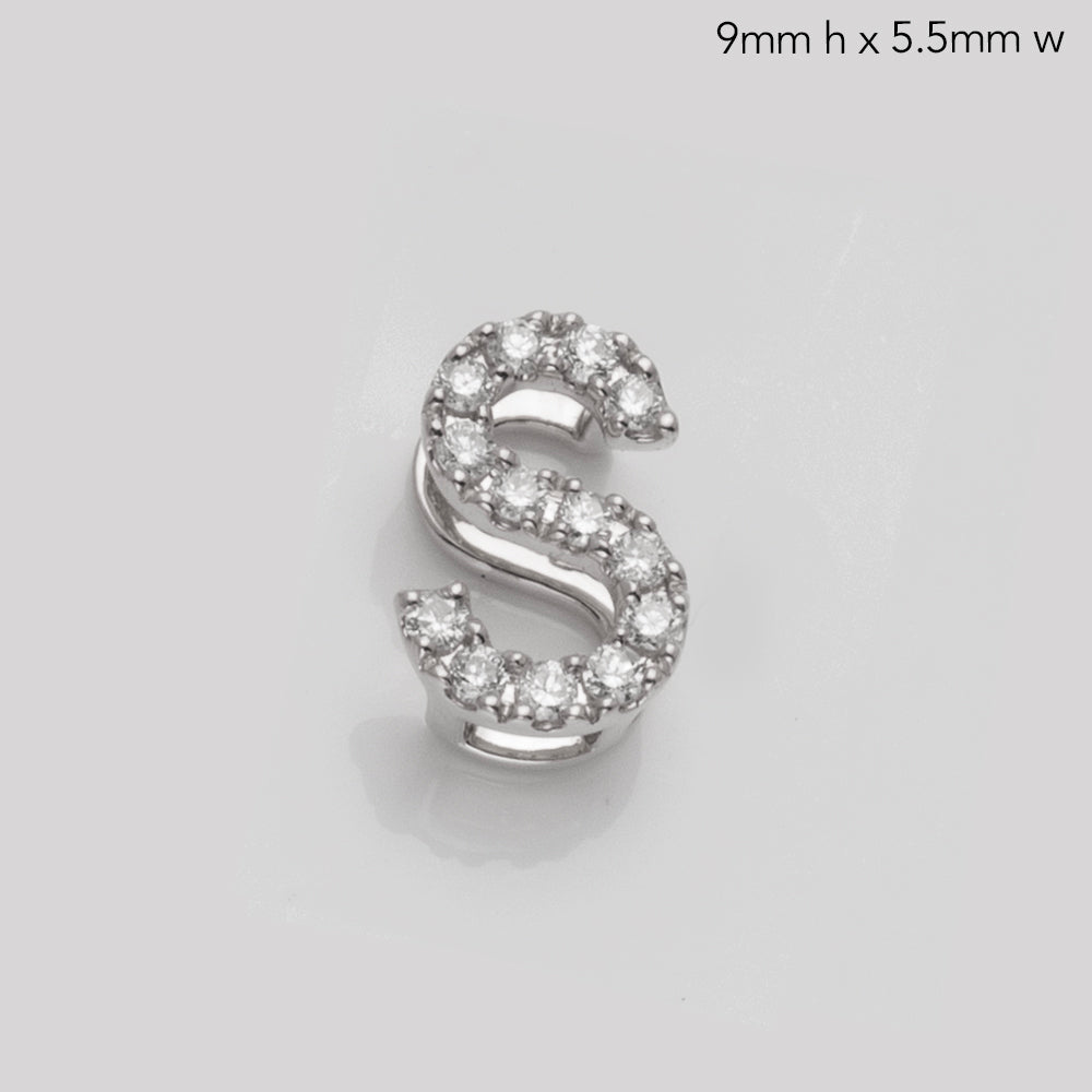 14KW 0.15CTW DIAMOND INITIAL SLIDE PENDANT