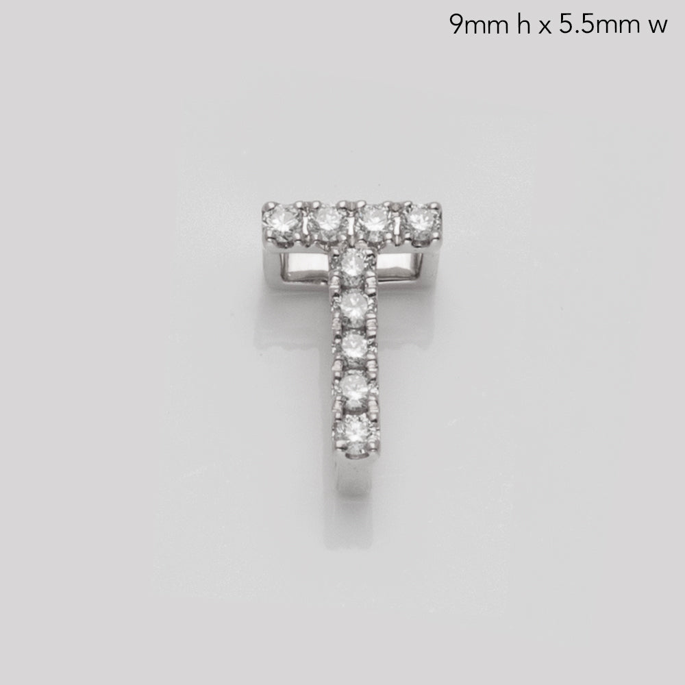 14KW 0.15CTW DIAMOND INITIAL SLIDE PENDANT