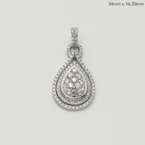 14KW 1.55CT  DIAMOND TEARDROP SHAPE PENDANT