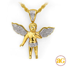 Cargar imagen en el visor de la galería, 10KY 0.25CTW DIAMOND ANGEL PENDANT