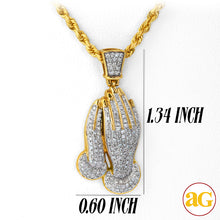 Load image into Gallery viewer, 10KY 0.50CTW DIAMOND PRAYING HANDS PENDANT