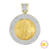 10KY 1.50CTW DIAMOND BEZEL WITH 1/2 OZ GOLD COIN