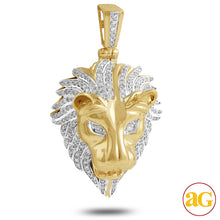 Cargar imagen en el visor de la galería, 14KY 1.35 CTW DIAMOND LION HEAD PENDANT