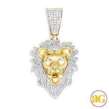 Cargar imagen en el visor de la galería, 10KY 0.35CTW DIAMOND LION HEAD PENDANT