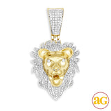 10KY 0.35CTW DIAMOND LION HEAD PENDANT