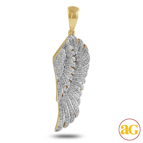 10KY 1.50CTW DIAMOND ANGEL WING PENDANT