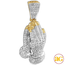 Load image into Gallery viewer, 10KY 1.00CTW DIAMOND PRAYING HANDS PENDANT