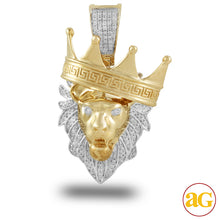 Cargar imagen en el visor de la galería, 10KY 0.35CTW DIAMOND LION HEAD WITH TILTED CROWN