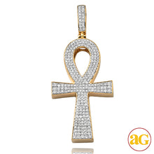 Cargar imagen en el visor de la galería, 10KY 2.65CTW DIAMOND ANKH CROSS PENDANT