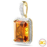 10KY 0.25CTW DIAMOND PENDANT WITH 7.00CT SYNTHETIC