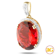 Load image into Gallery viewer, 10KY 0.20CTW DIAMOND PENDANT WITH 8.21CT SYNTHETIC