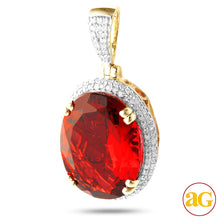 Cargar imagen en el visor de la galería, 10KY 0.30CTW DIAMOND PENDANT WITH 7.97CT SYNTHETIC