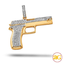 Cargar imagen en el visor de la galería, 10KY 1.00CTW DIAMOND HANDGUN PENDANT