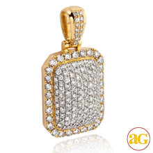 Load image into Gallery viewer, 10KY 3.00CTW DIAMOND 3-D DOME DOGTAG PENDANT