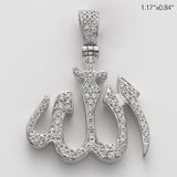 14KW 0.50CTW DIAMOND 'ALLAH' PENDANT - 3.5MM THICK