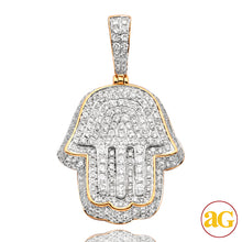 Cargar imagen en el visor de la galería, 10KY 2.50CTW DIAMOND 3-D HAMZA PENDANT