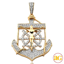 Cargar imagen en el visor de la galería, 14KY 1.75CTW DIAMOND ANCHOR JESUS PENDANT