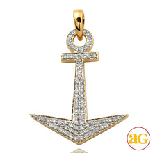 Cargar imagen en el visor de la galería, 14KY 1.85CTW DIAMOND ANCHOR PENDANT