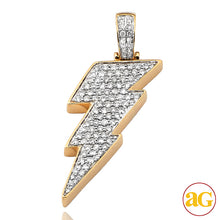 Load image into Gallery viewer, 10KY 1.00CTW DIAMOND LIGHTNING BOLD PENDANT