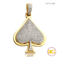 Cargar imagen en el visor de la galería, 10KY 1.50CTW DIAMOND ACE OF SPADES PENDANT