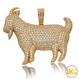 14KY 6.35CTW DIAMOND GOAT PENDANT