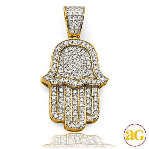 10KY 1.70CTW DIAMOND HAMZA PENDANT