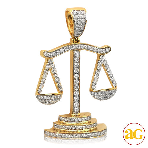 10KY 2.10CTW DIAMOND 'SCALES OF JUSTICE' PENDANT