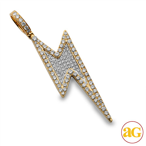 10KY 3.60CTW DIAMOND LIGHTNING BOLT PENDANT