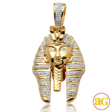 Cargar imagen en el visor de la galería, 10KY 0.30CTW DIAMOND PHAROAH HEAD PENDANT